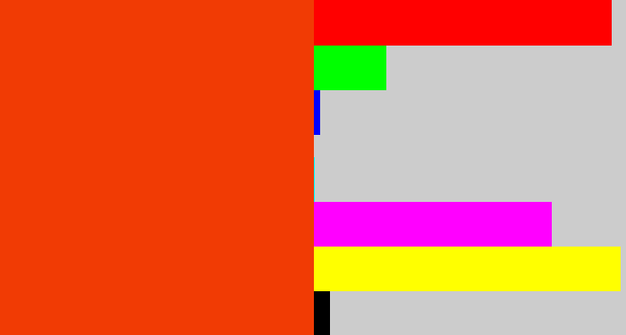 Hex color #f13b04 - orangish red