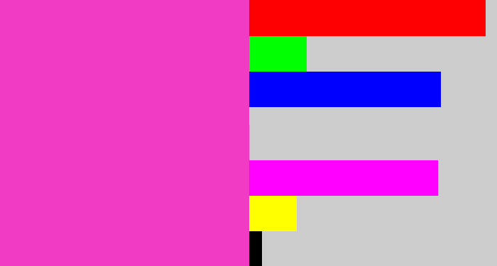 Hex color #f13bc4 - purpleish pink