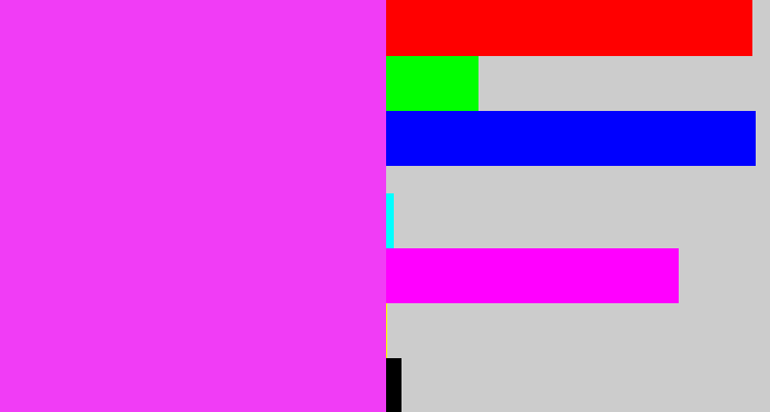 Hex color #f13cf6 - heliotrope