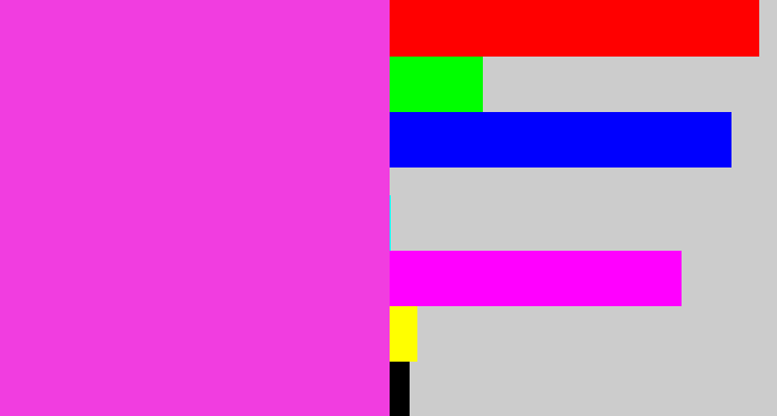 Hex color #f13de0 - purple pink