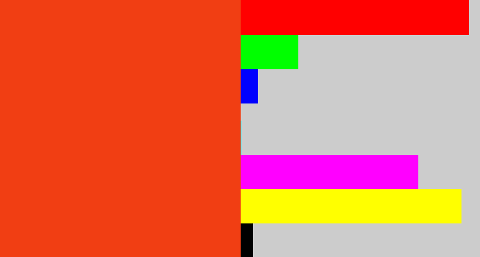 Hex color #f13e13 - orangered