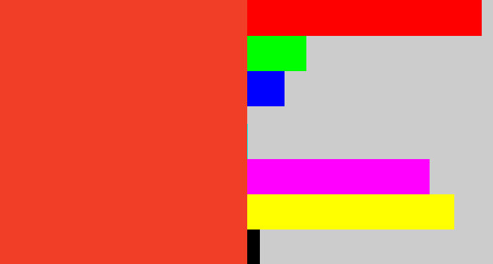 Hex color #f13e26 - tomato