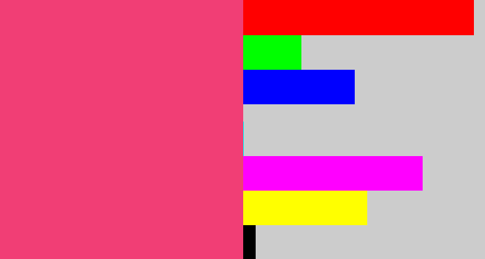 Hex color #f13e75 - darkish pink