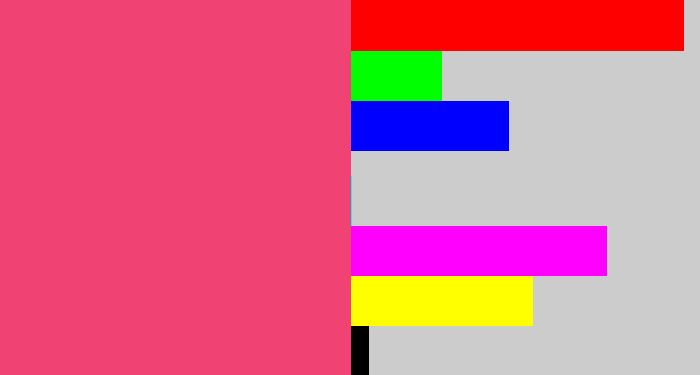 Hex color #f14274 - darkish pink