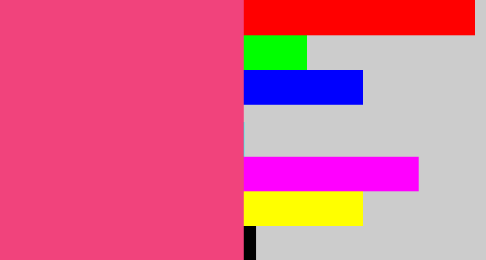 Hex color #f1437c - warm pink