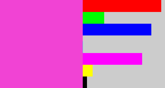 Hex color #f143d4 - purple pink