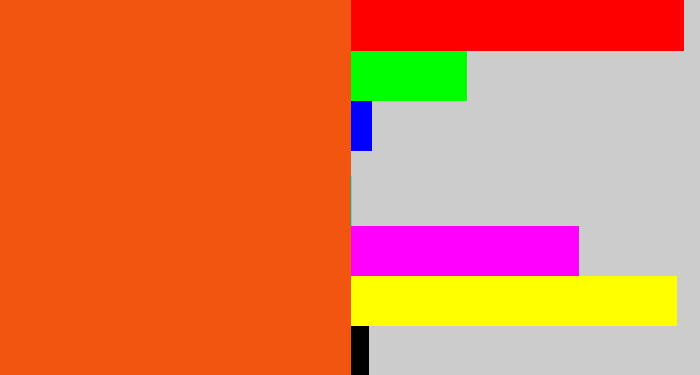 Hex color #f15510 - reddish orange
