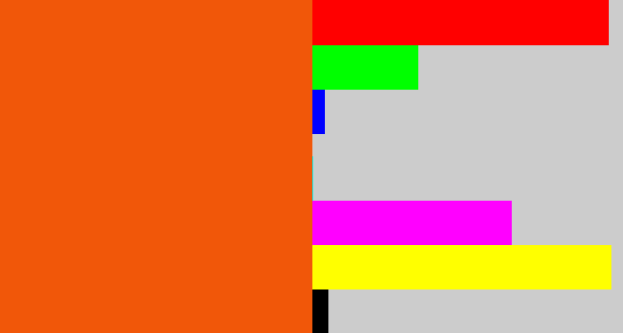 Hex color #f15709 - bright orange