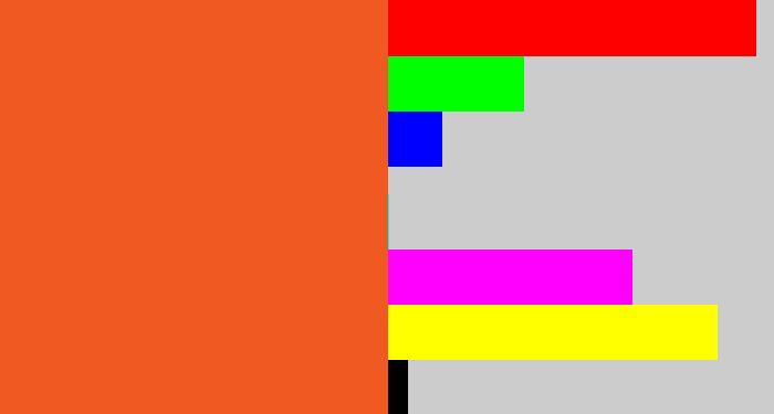 Hex color #f15923 - reddish orange