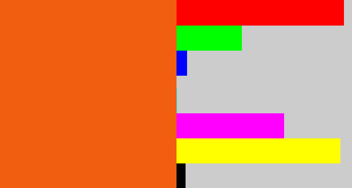 Hex color #f15e10 - bright orange