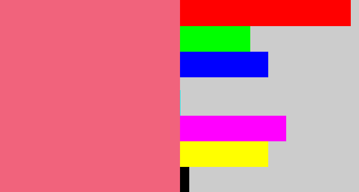 Hex color #f1637c - warm pink