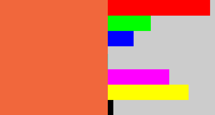 Hex color #f1673c - pinkish orange