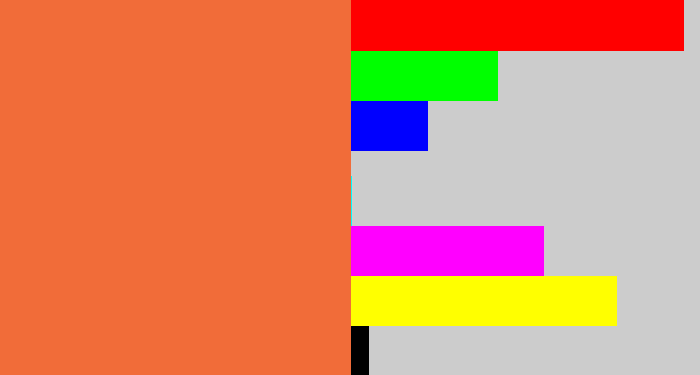 Hex color #f16c39 - dusty orange