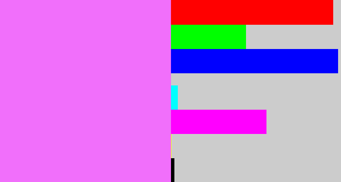 Hex color #f16ffb - light magenta