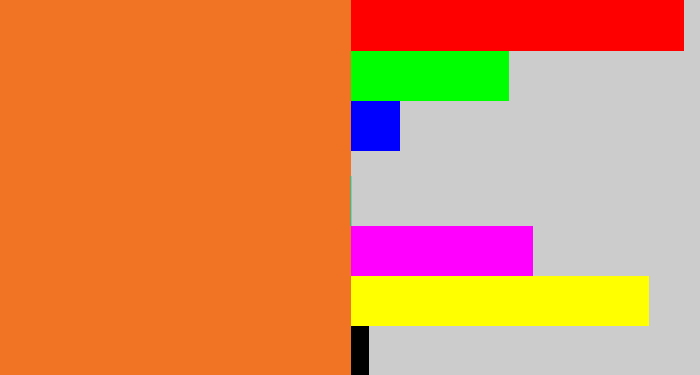 Hex color #f17424 - dusty orange