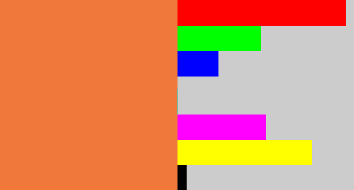 Hex color #f1783b - dusty orange