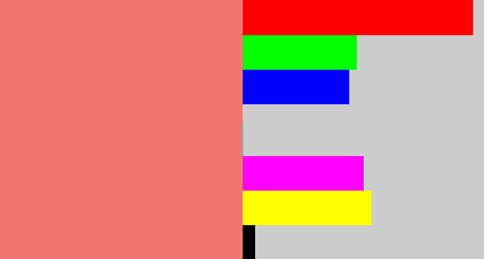 Hex color #f17871 - salmon