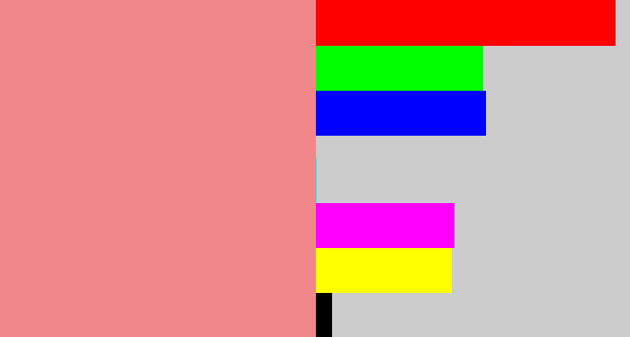Hex color #f18789 - blush pink