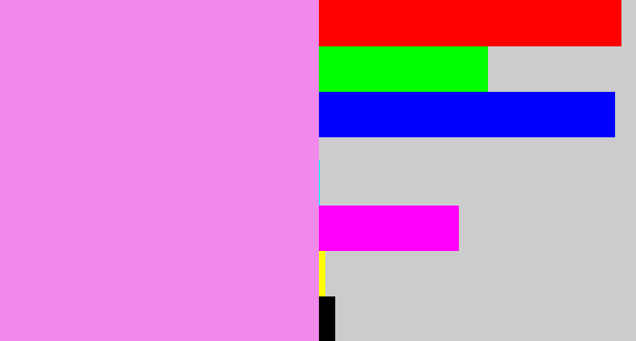 Hex color #f188ec - purply pink