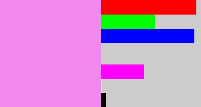 Hex color #f189ee - purply pink
