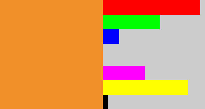 Hex color #f18f29 - dusty orange