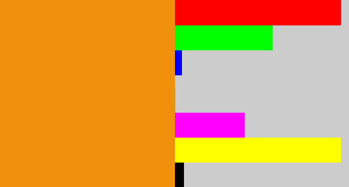 Hex color #f1900b - tangerine
