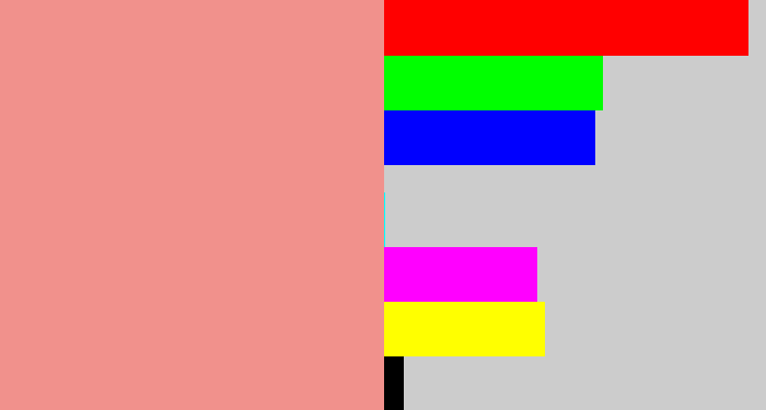 Hex color #f1918c - blush