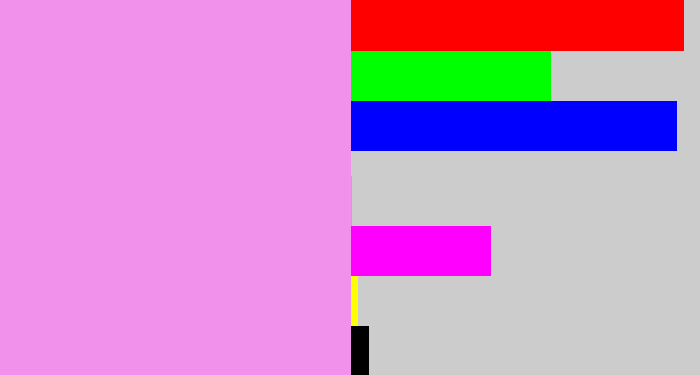 Hex color #f191ec - purply pink