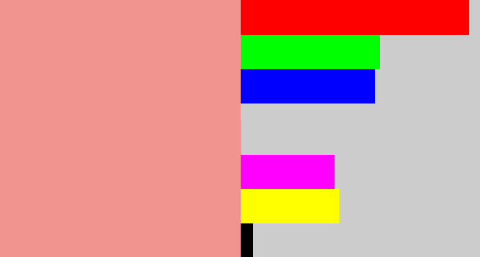 Hex color #f1938f - blush