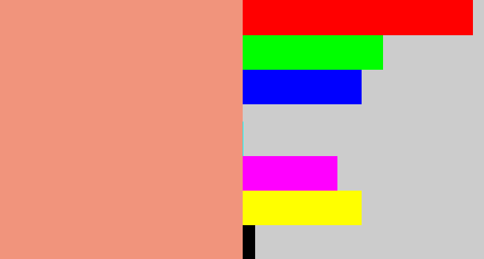 Hex color #f1947c - blush