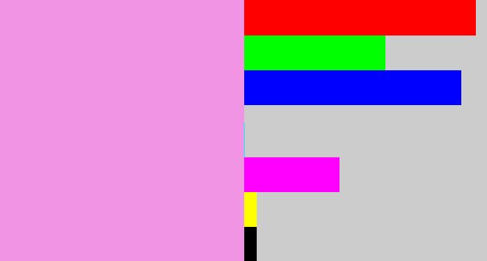 Hex color #f194e4 - lavender pink
