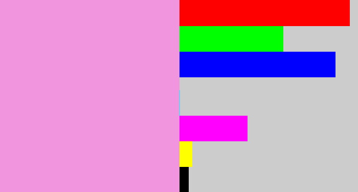 Hex color #f195df - lavender pink