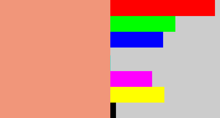 Hex color #f1967a - blush