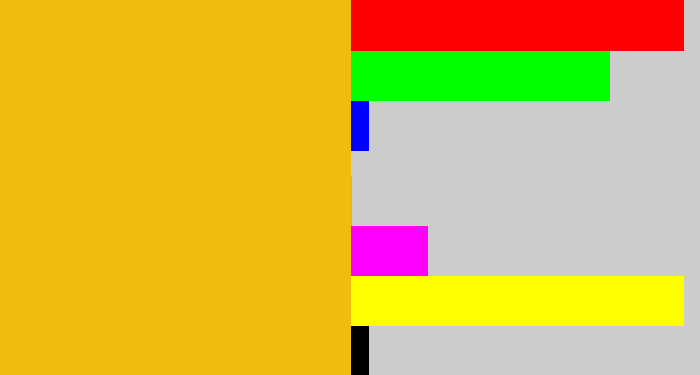 Hex color #f1bc0d - golden rod