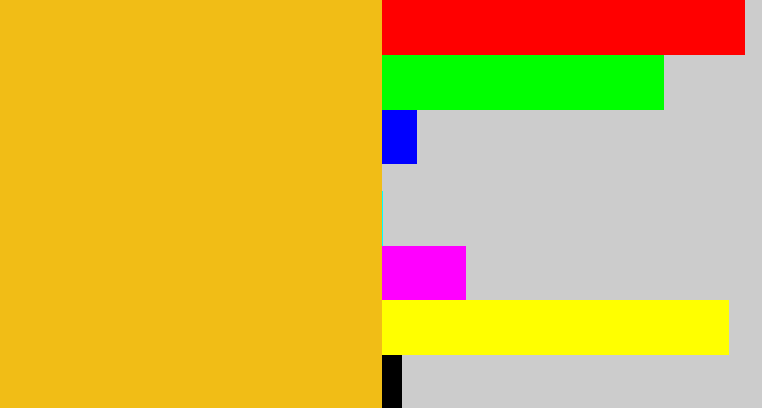 Hex color #f1bd16 - orangey yellow