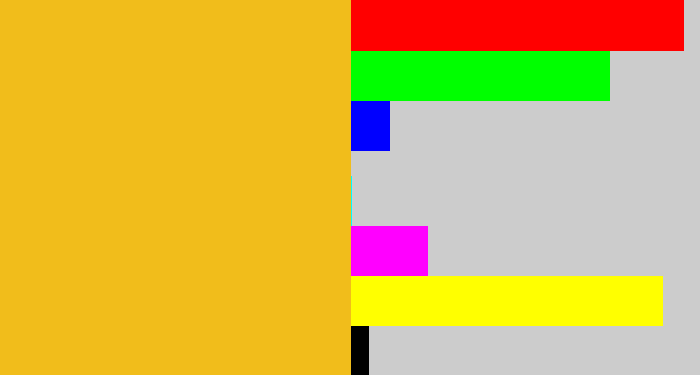 Hex color #f1bd1b - orangey yellow