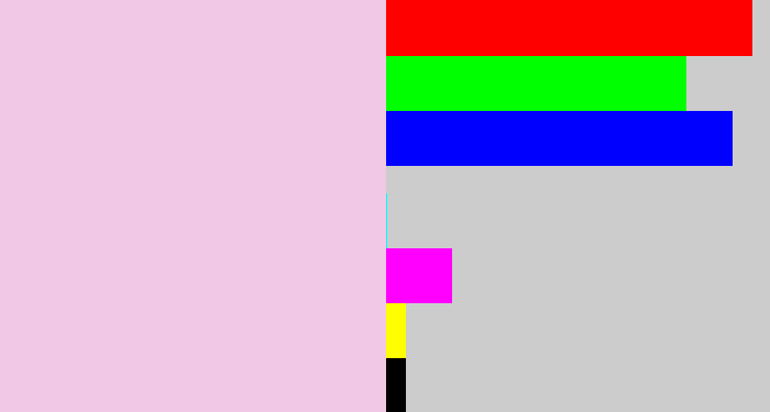 Hex color #f1c8e5 - light pink