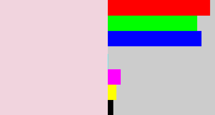 Hex color #f1d4de - light pink