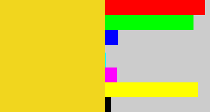 Hex color #f1d61e - sun yellow