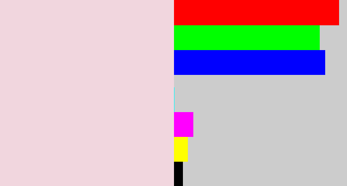 Hex color #f1d6de - light pink