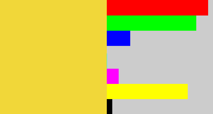 Hex color #f1d739 - maize