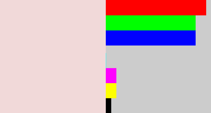 Hex color #f1d9d9 - light pink