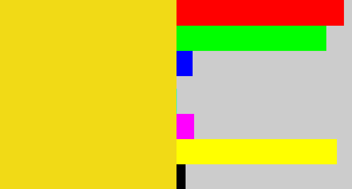 Hex color #f1da16 - sun yellow