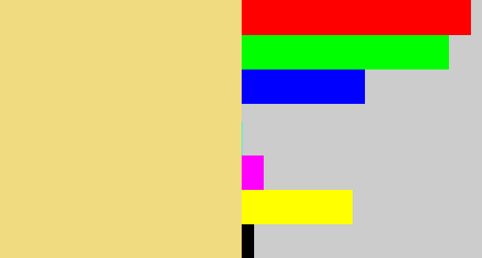 Hex color #f1db81 - sandy