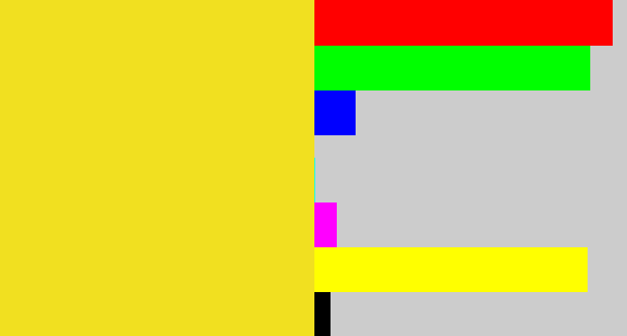 Hex color #f1e020 - sun yellow