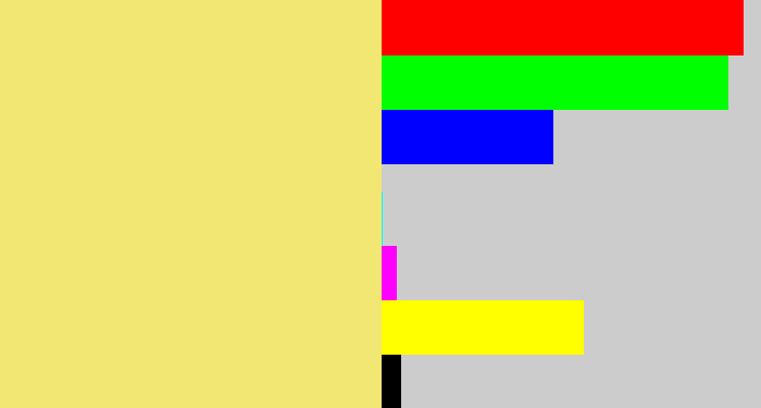 Hex color #f1e772 - sandy yellow