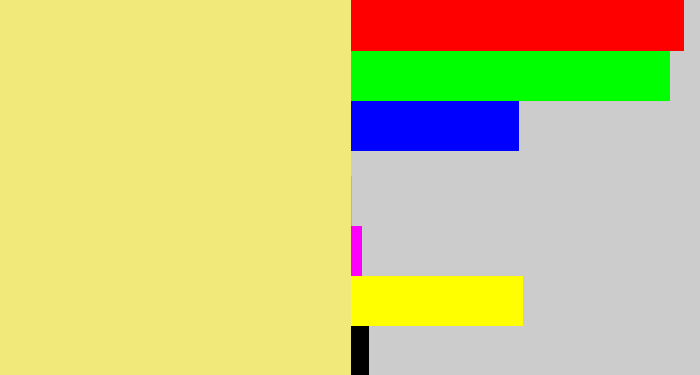 Hex color #f1e97a - sandy yellow