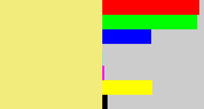 Hex color #f1ec7b - sandy yellow