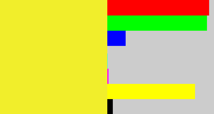 Hex color #f1ee2b - off yellow