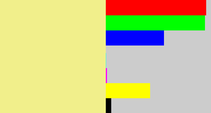 Hex color #f1ef8b - manilla